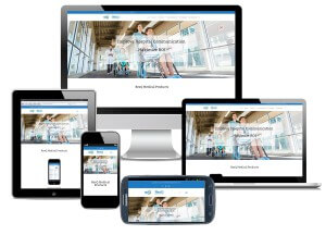 Image of new web design for ResQ Medical, showing multiple responsive screens